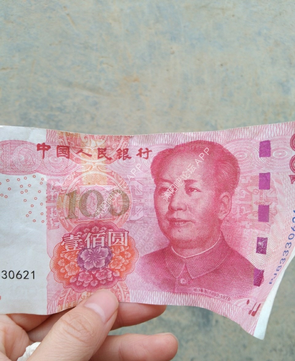 老爸平时家里种的菜拿去市场卖,没想到收到了100元的假钱!